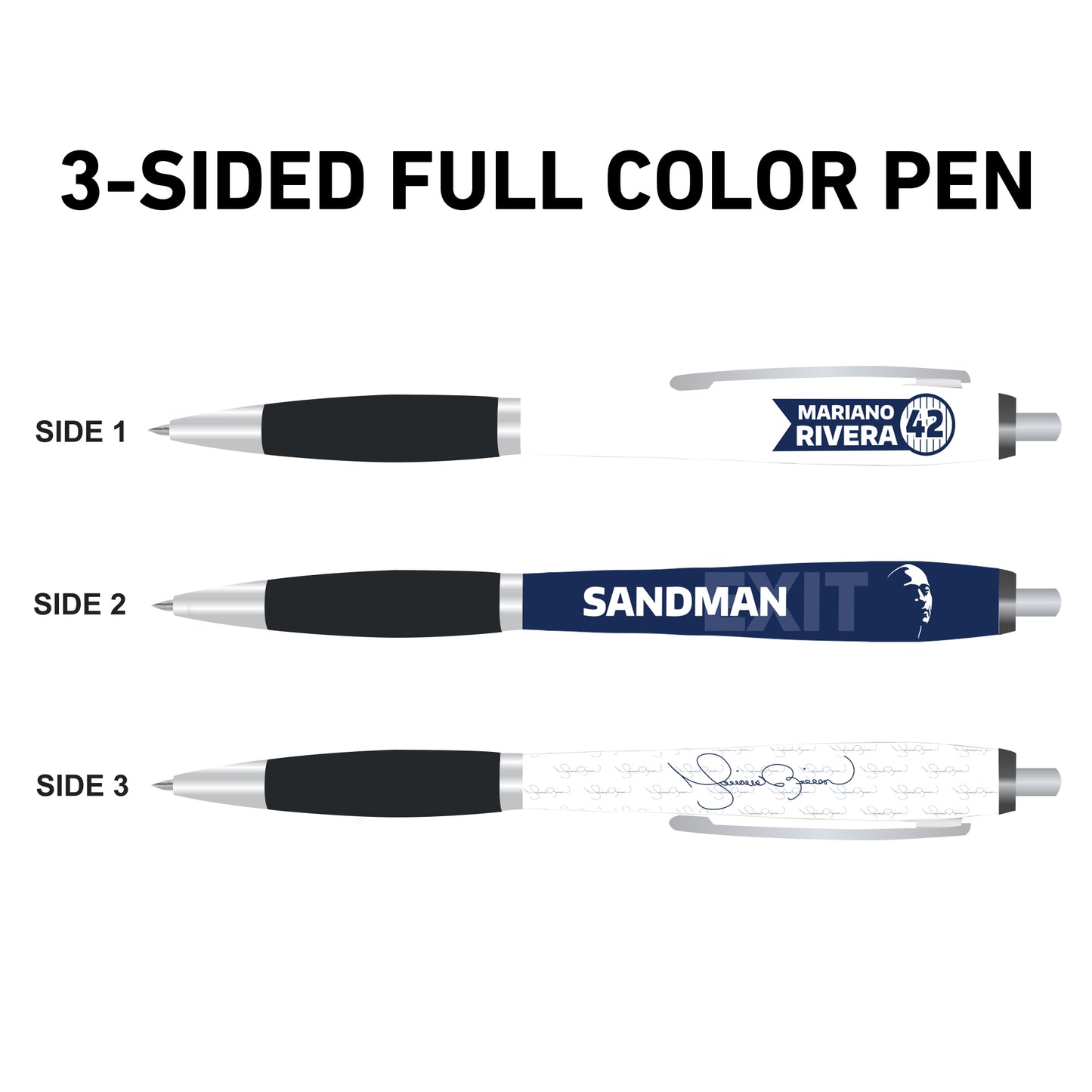 Mariano Rivera 3-Sided Ballpoint Pen with Clip - Sandman